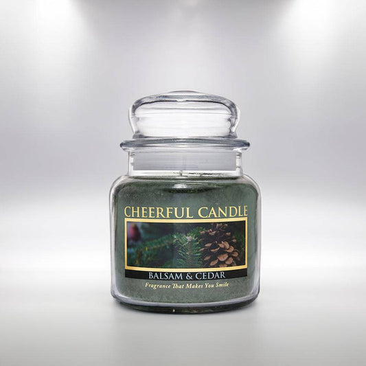 Balsam & Cedar Scented Candle -16 oz, Double Wick, Cheerful Candle - Cheerful Candle Israel 