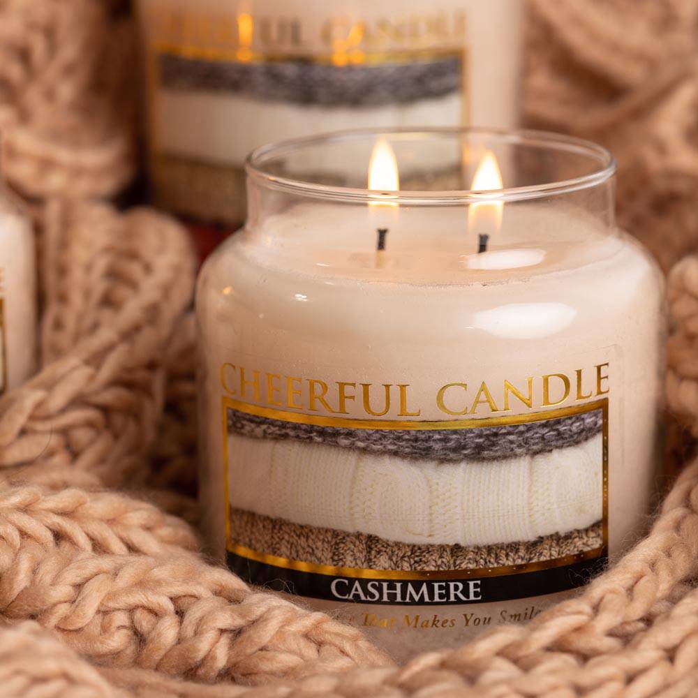 Cashmere Scented Candle -16 oz, Double Wick, Cheerful Candle - Cheerful Candle Israel 