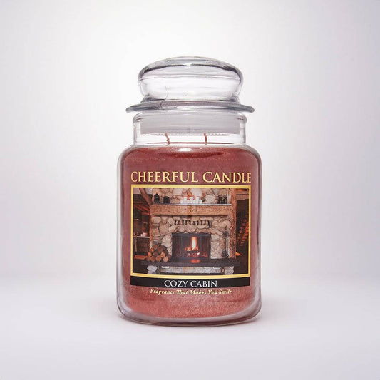 Cozy Cabin Scented Candle -24 oz, Double Wick, Cheerful Candle - Cheerful Candle Israel 