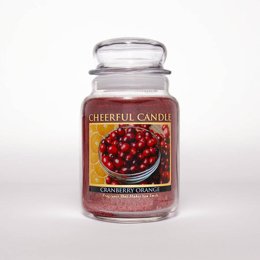 Cranberry Orange Scented Candle -24 oz, Double Wick, Cheerful Candle - Cheerful Candle Israel 