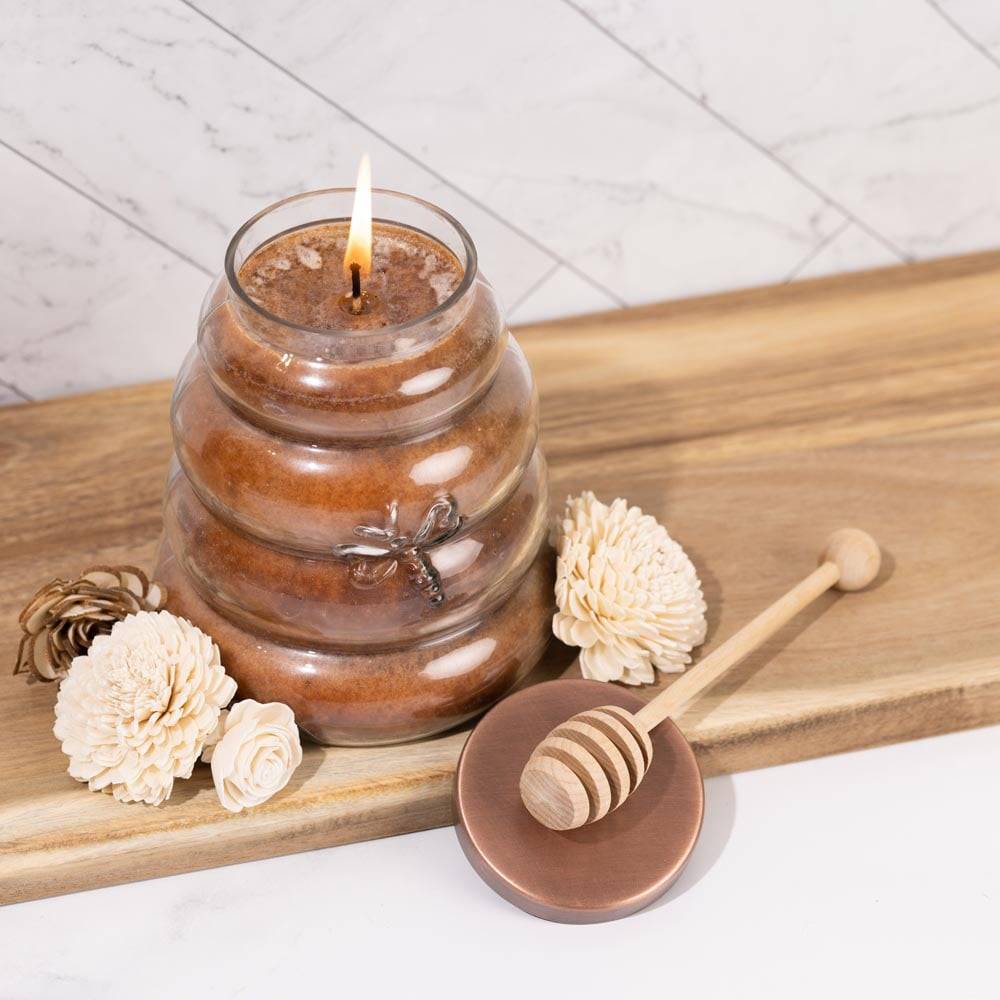 Honey Praline Clusters Large Beehive 30oz. - Cheerful Candle Israel 