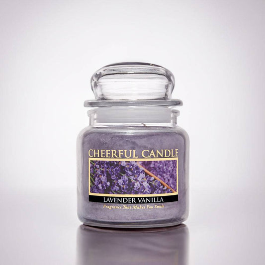 Lavender Vanilla Scented Candle -16 oz, Double Wick, Cheerful Candle - Cheerful Candle Israel 