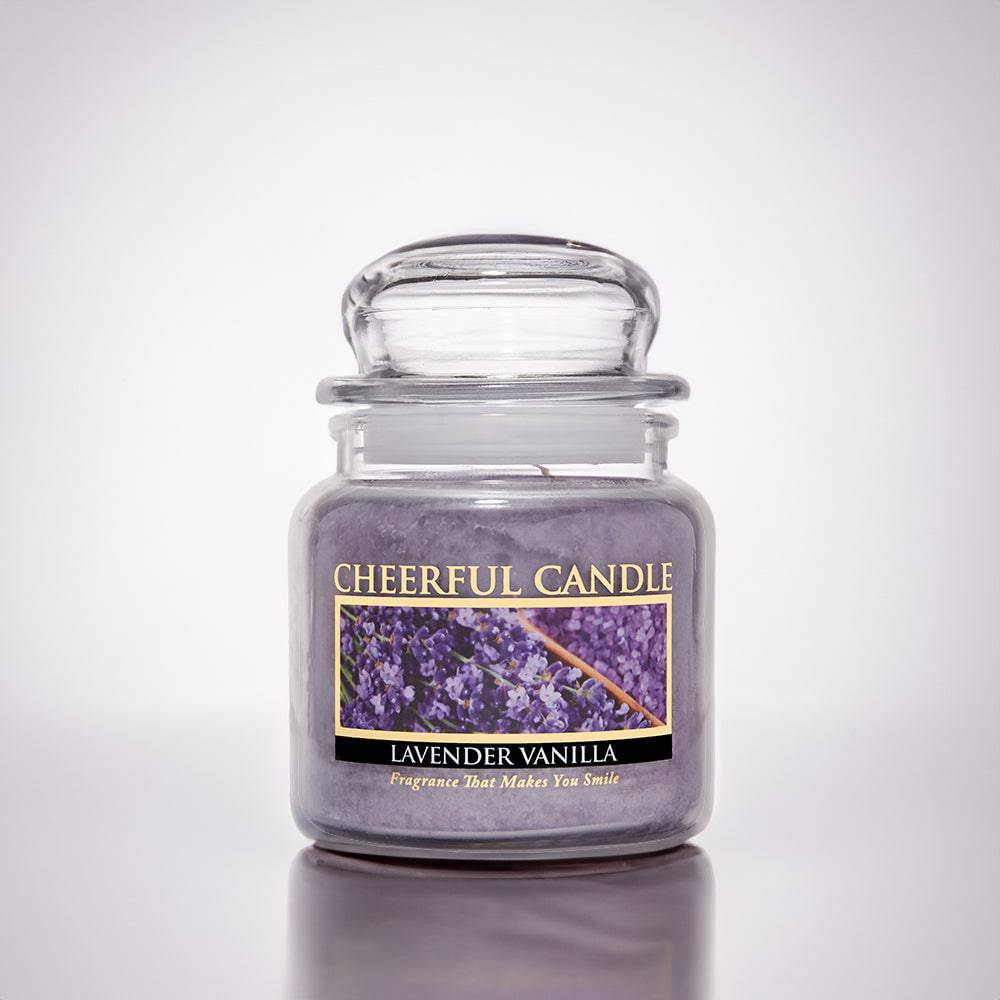 Lavender Vanilla Scented Candle -16 oz, Double Wick, Cheerful Candle - Cheerful Candle Israel 