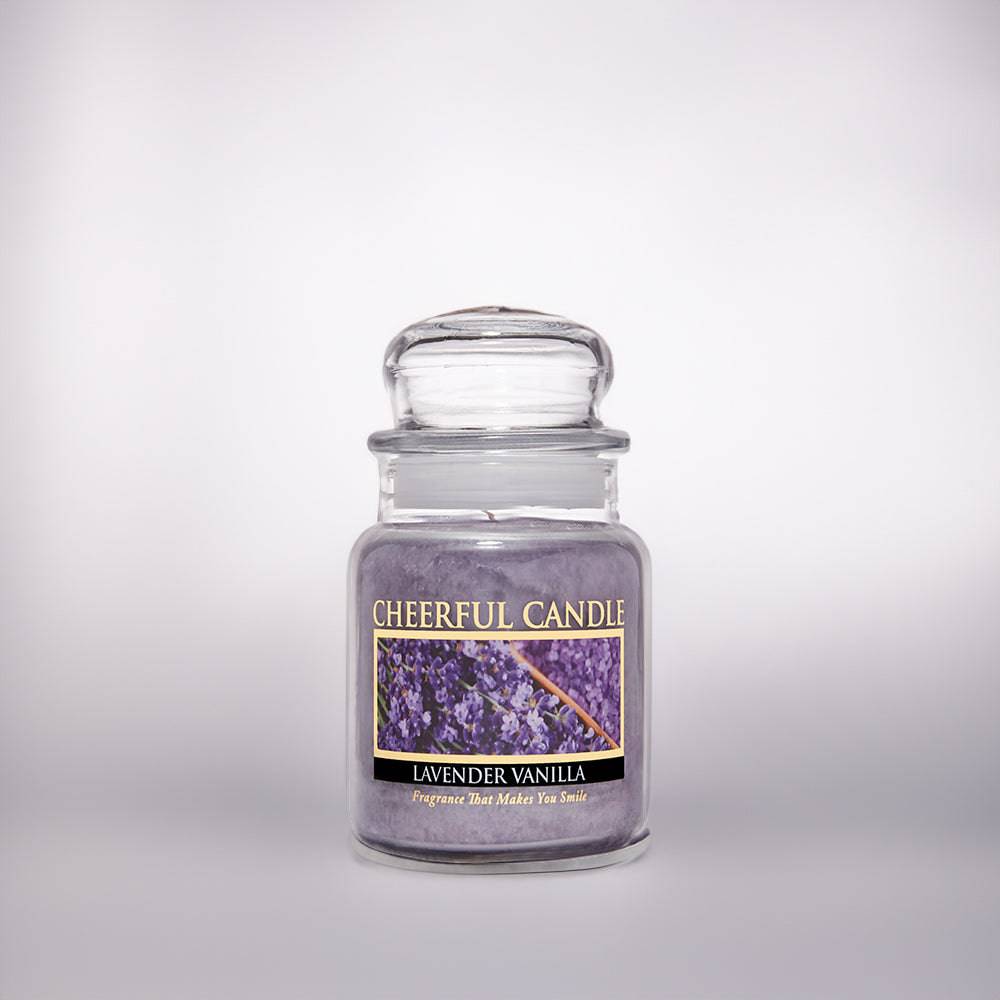 Lavender Vanilla Scented Candle - 6 oz, Single Wick, Cheerful Candle - Cheerful Candle Israel 