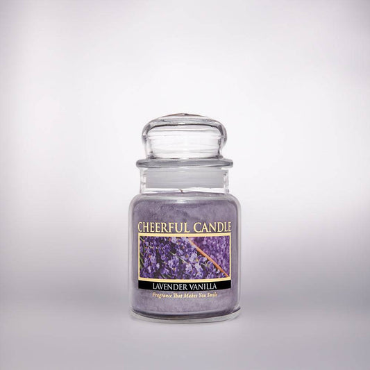 Lavender Vanilla Scented Candle - 6 oz, Single Wick, Cheerful Candle - Cheerful Candle Israel 