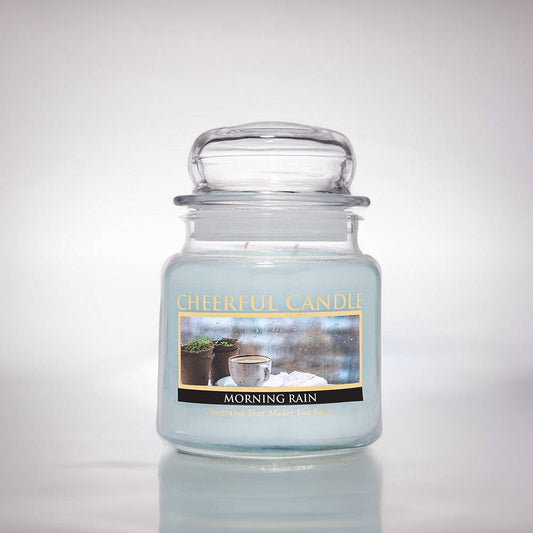 Morning Rain Scented Candle -16 oz, Double Wick, Cheerful Candle - Cheerful Candle Israel 