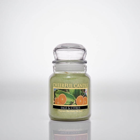 Sage & Citrus Scented Candle - 6 oz, Single Wick, Cheerful Candle - Cheerful Candle Israel 