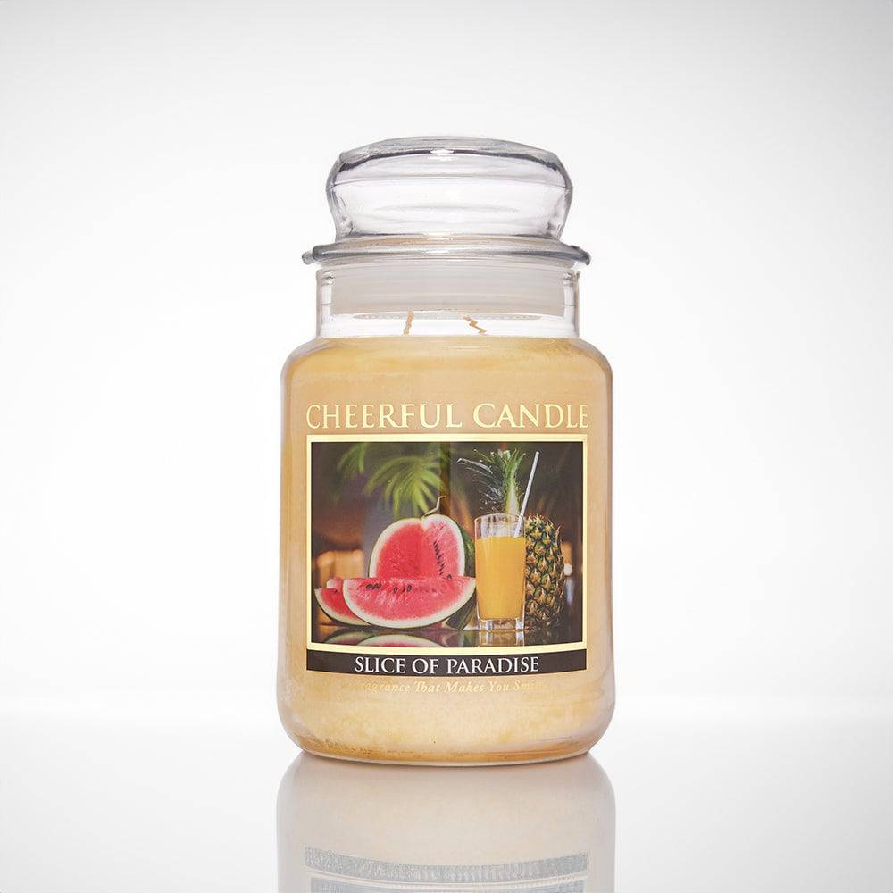 Slice of Paradise Scented Candle -24 oz, Double Wick, Cheerful Candle - Cheerful Candle Israel 