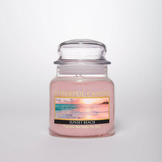 Sunset Beach Scented Candle -16 oz, Double Wick, Cheerful Candle - Cheerful Candle Israel 